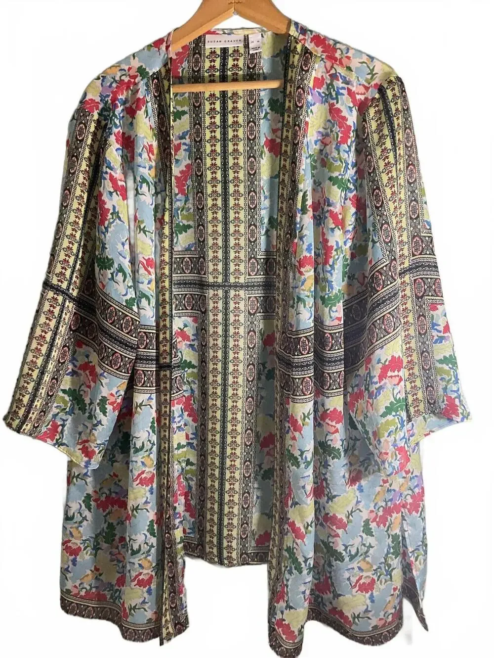 Susan Graver Floral Print Two-Piece Set - Jacket & Sleeveless Top XL - Picture 9 of 11